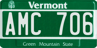 VT license plate AMC706