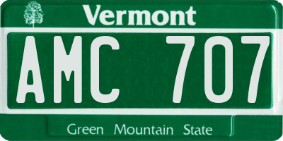 VT license plate AMC707
