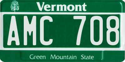 VT license plate AMC708