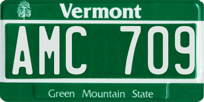 VT license plate AMC709