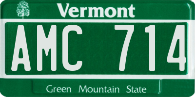 VT license plate AMC714