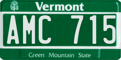 VT license plate AMC715