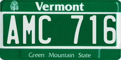 VT license plate AMC716