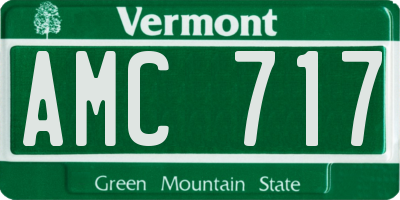 VT license plate AMC717