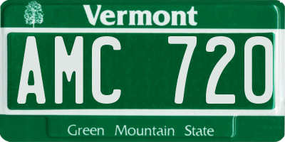 VT license plate AMC720