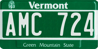 VT license plate AMC724