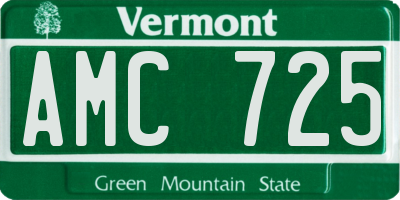 VT license plate AMC725