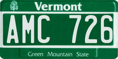 VT license plate AMC726