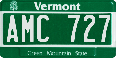 VT license plate AMC727