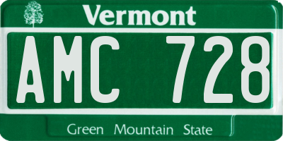 VT license plate AMC728