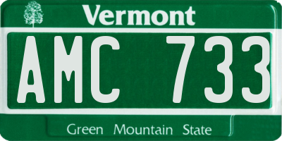 VT license plate AMC733