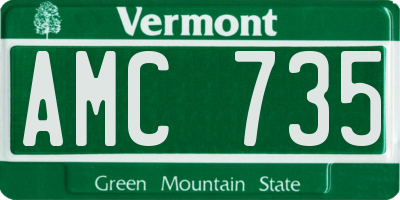 VT license plate AMC735