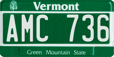 VT license plate AMC736