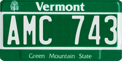 VT license plate AMC743