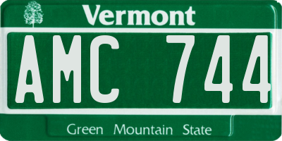 VT license plate AMC744