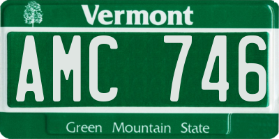 VT license plate AMC746