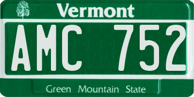 VT license plate AMC752