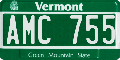 VT license plate AMC755