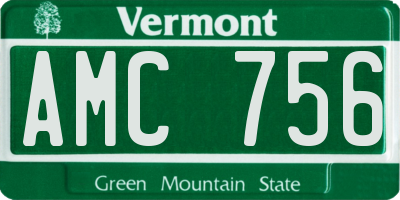 VT license plate AMC756