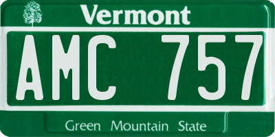 VT license plate AMC757