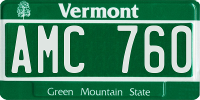 VT license plate AMC760