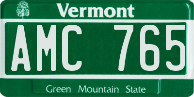 VT license plate AMC765