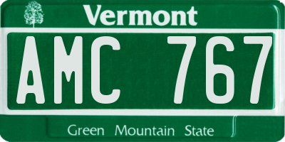 VT license plate AMC767