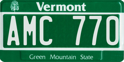 VT license plate AMC770