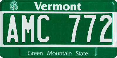 VT license plate AMC772