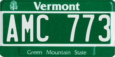 VT license plate AMC773