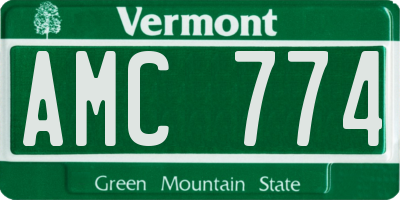 VT license plate AMC774