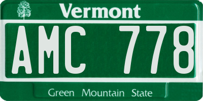 VT license plate AMC778