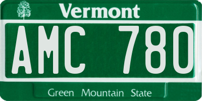 VT license plate AMC780