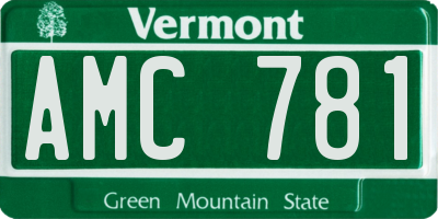 VT license plate AMC781