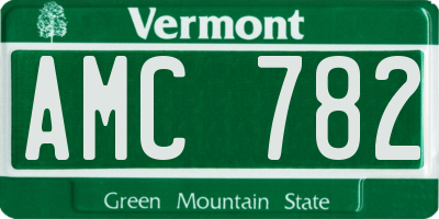 VT license plate AMC782