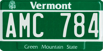VT license plate AMC784
