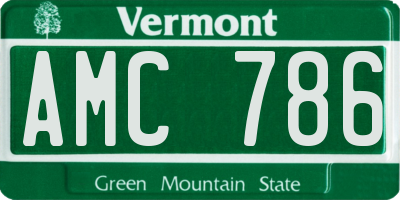 VT license plate AMC786