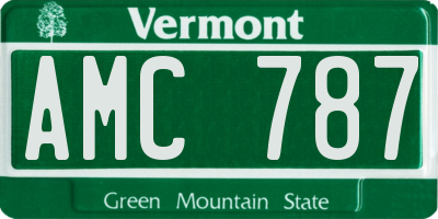 VT license plate AMC787