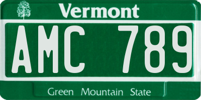 VT license plate AMC789