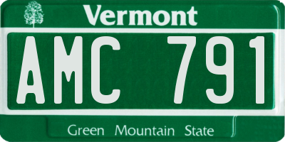 VT license plate AMC791