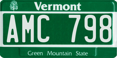 VT license plate AMC798