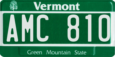 VT license plate AMC810