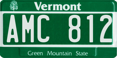 VT license plate AMC812