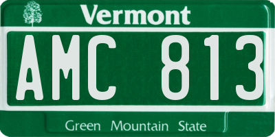 VT license plate AMC813