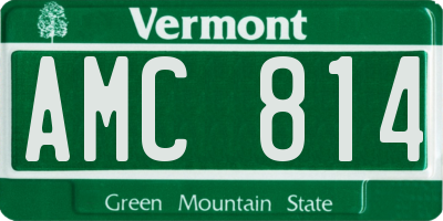 VT license plate AMC814