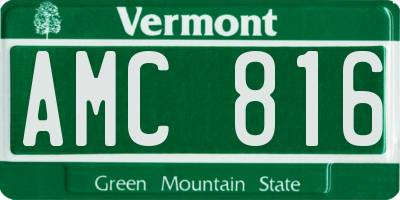 VT license plate AMC816