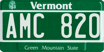 VT license plate AMC820