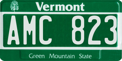 VT license plate AMC823