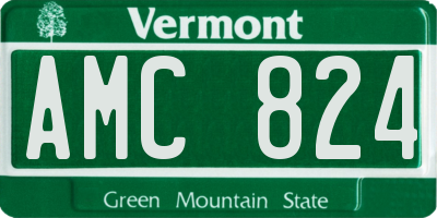 VT license plate AMC824