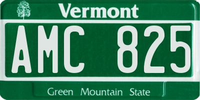 VT license plate AMC825